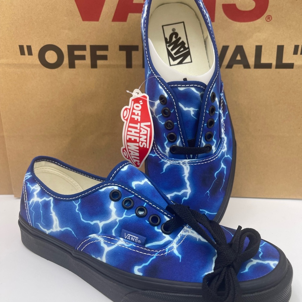 Vans Men’s Authentic (Lightning) Black/Blue Sneakers 
VN0A5H78QFT Electric Blue